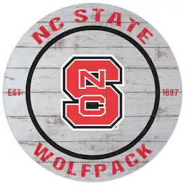 Jardine - NC State Wolfpack 20'' x 20'' Indoor/Outdoor Weathered Circle Sign - Multicolor
