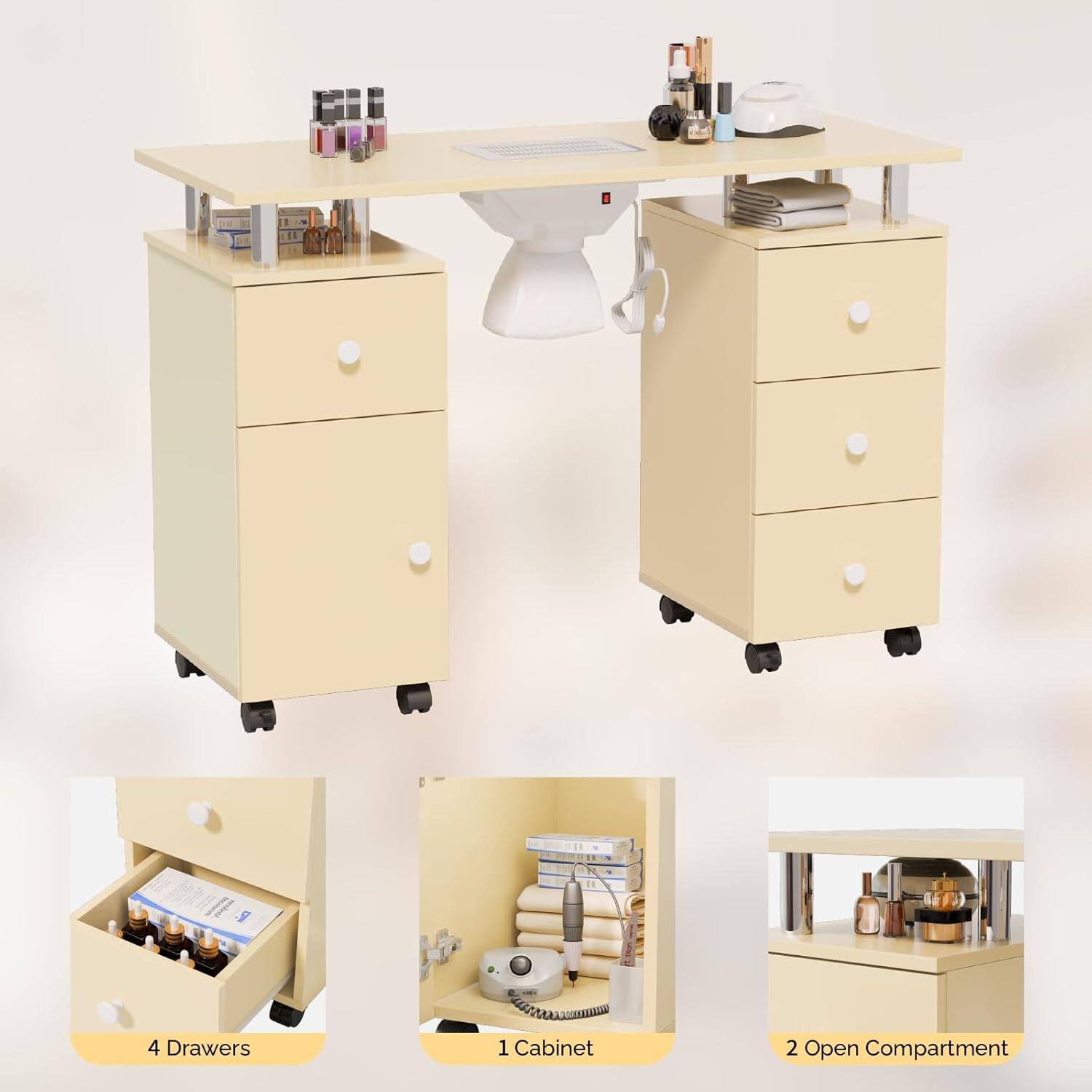 EE 4 Drawers 1 Cabinet 2 Open Compartments