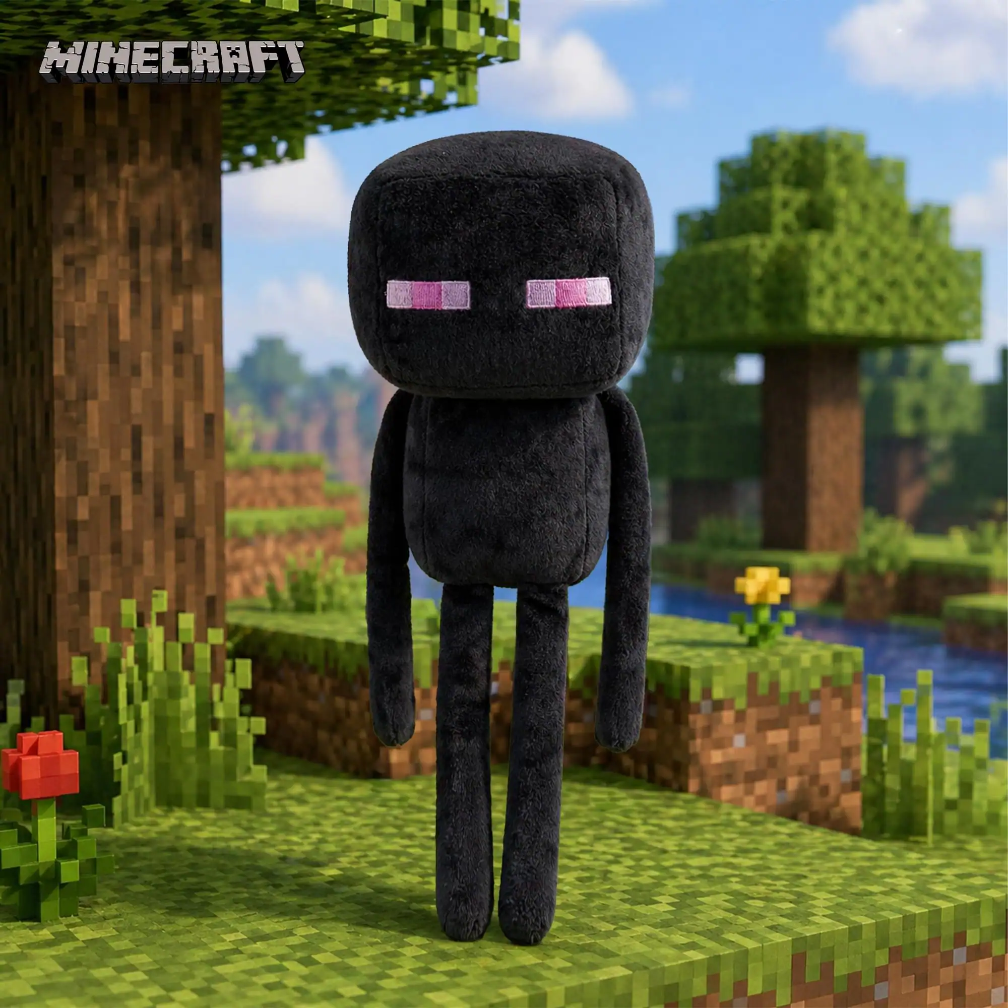 Alt View 5. Mattel - Minecraft 8 Inch Character Plush | Enderman - Black.
