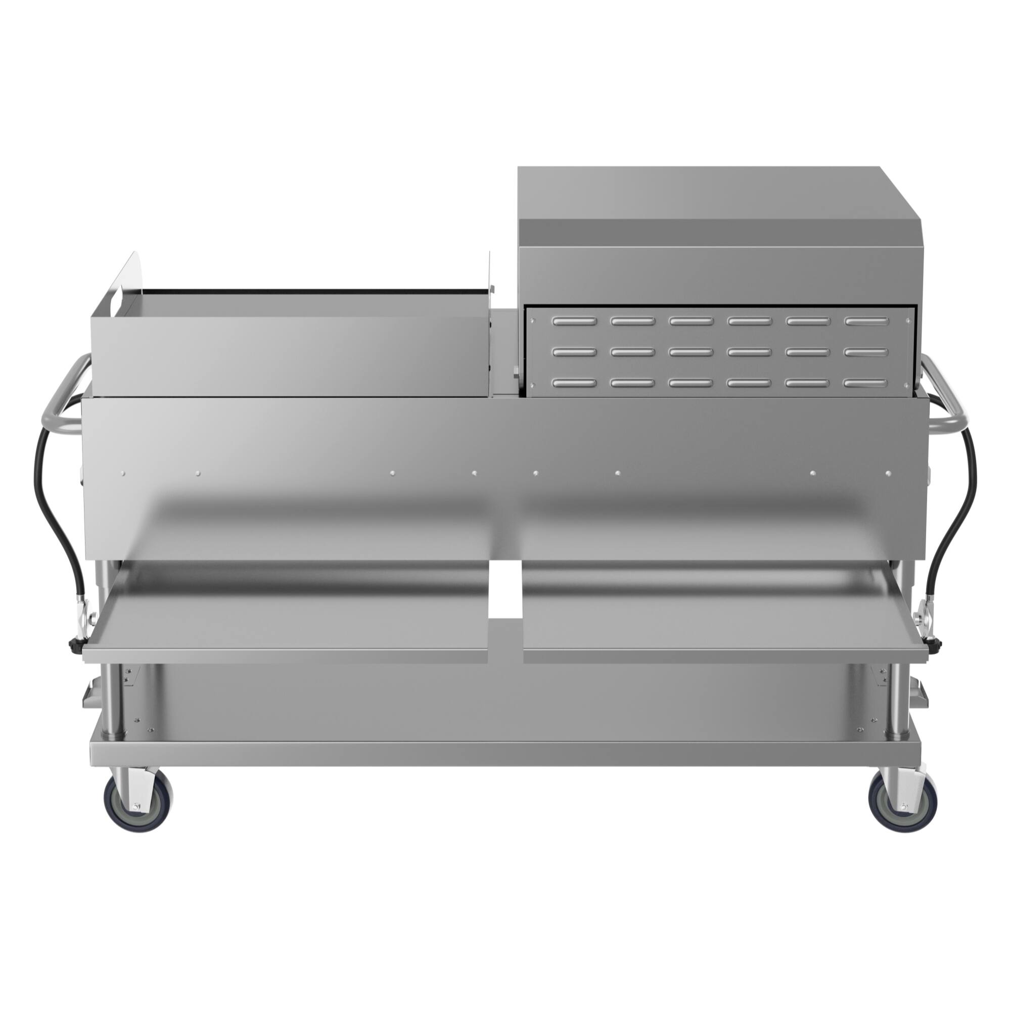 Alt View 3. Koolmore - 60 in. 8-Burner Commercial Outdoor Propane Gas Grill with 30 in. Roll Dome Cover and 30 in. Griddle in Stainless-Steel - Stainless Steel.