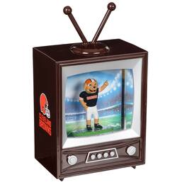 Evergreen Enterprises - Cleveland Browns 8" Vintage TV Water Globe Lantern with Mascot - Brown