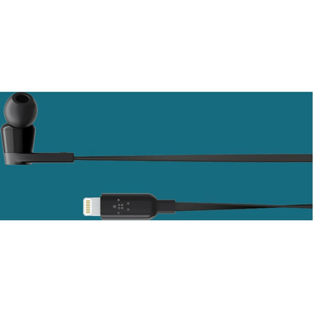 Alt View 9. Belkin - G3H0001BTBLK 44 in. Cord SOUNDFORM Headphones with Lightning Connector - Black - Black.