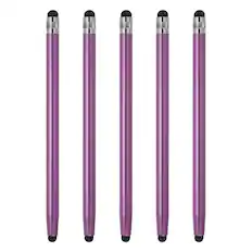 Front. Unique Bargains - 5pcs Stylus Pens for Touch Screens Dual Rubber Tips Capacitive Stylus Universal Tablet Pen Sensitivity Precision - Purple.