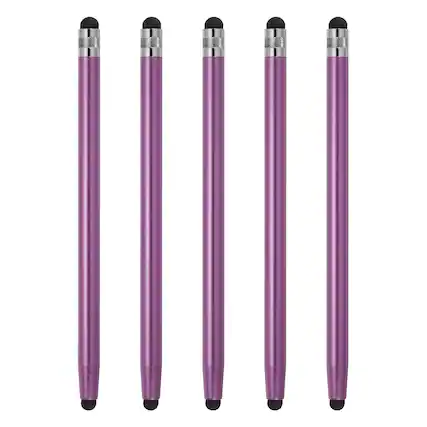 Front. Unique Bargains - 5pcs Stylus Pens for Touch Screens Dual Rubber Tips Capacitive Stylus Universal Tablet Pen Sensitivity Precision - Purple.