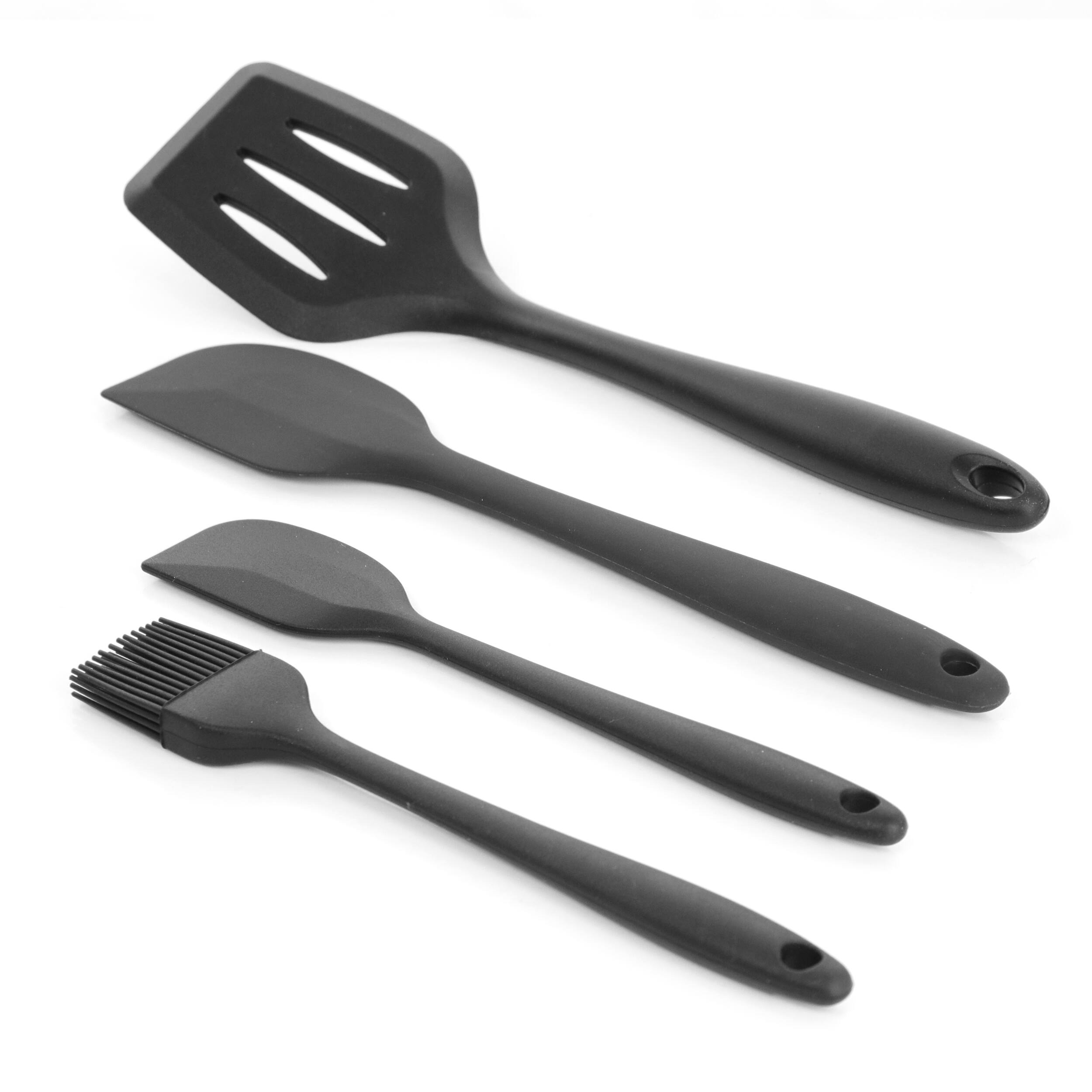 Alt View 4. MegaChef - MegaChef Black Silicone Cooking Utensils, Set of 12 - Black.