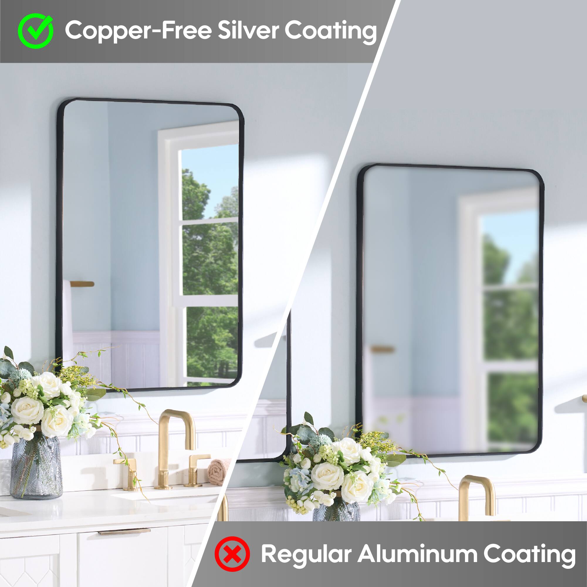 Copper-Free Silver Coating  
Regular Aluminum Coating