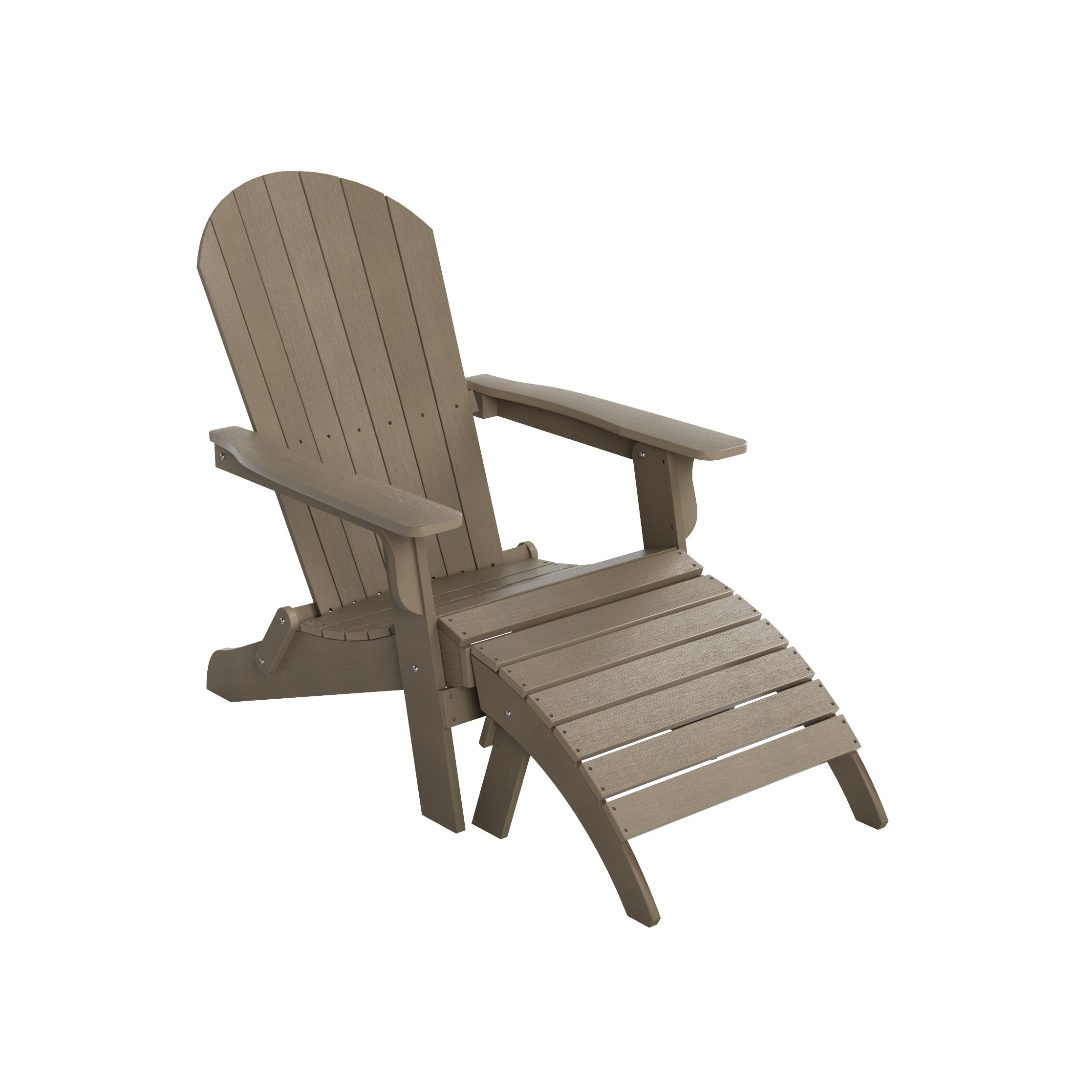 WestinTrends - Tuscany 2-Piece HIPS Outdoor Folding Adirondack Seashell Chair With Folding Ottoman - Taupe price history on PriceWatchPro