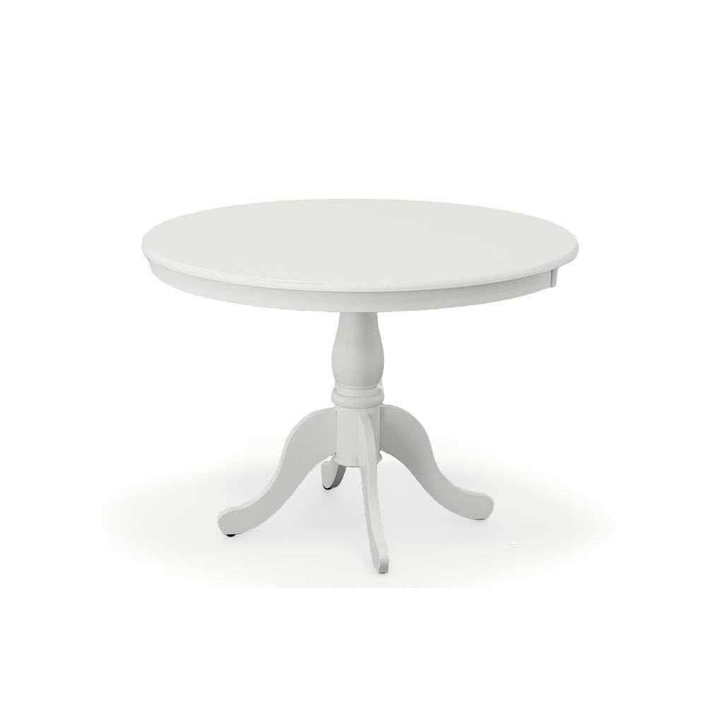Front. Carolina Chair & Table - Fairview 42" Round Pedestal Dining Table - White - White.
