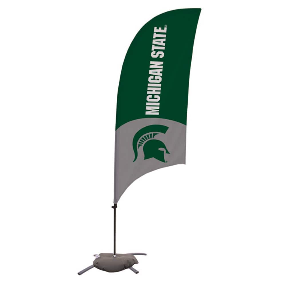 Victory Corps - Michigan State Spartans 7.5' Two-Tone Razor Feather Stake Flag with Base - Multicolor
