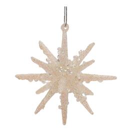 BreeBe - Frosted Glass Star Ornament (Set of 6) - Gold