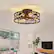 Alt View 6. Sofucor - Farmhouse Ceiling Fans w/ Light Remote Flush Mount Rustic Ceiling Fan Boho Bladeless Country Caged Ceiling Light Fixture - Black.