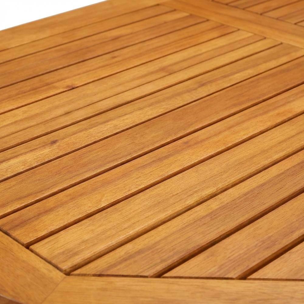 Alt View 2. Outdoor Escape - Wooden Patio Set Oil-Finished Dining Table and 4 Outdoor Chairs - Brown.