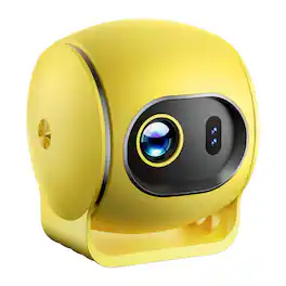 Cluzine - Yellow Portable Multimedia Projector, Android 13, 4K Decode, 180° Projection, Power Bank Supply