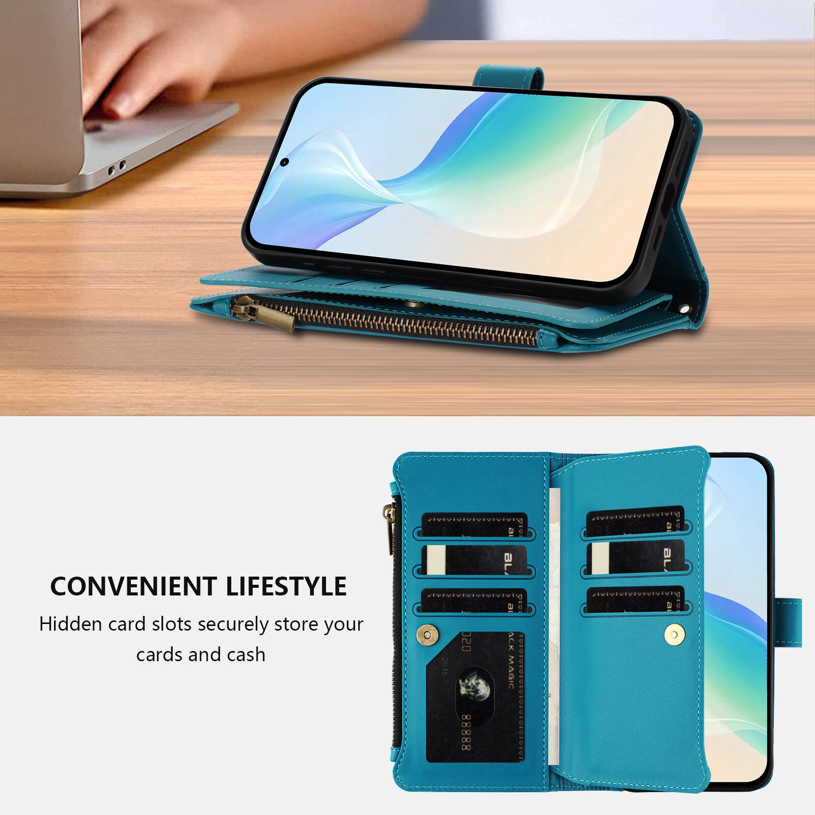UUCOVER Wallet Case for Samsung Galaxy A17 5G with Zipper Pocket, Cash ...