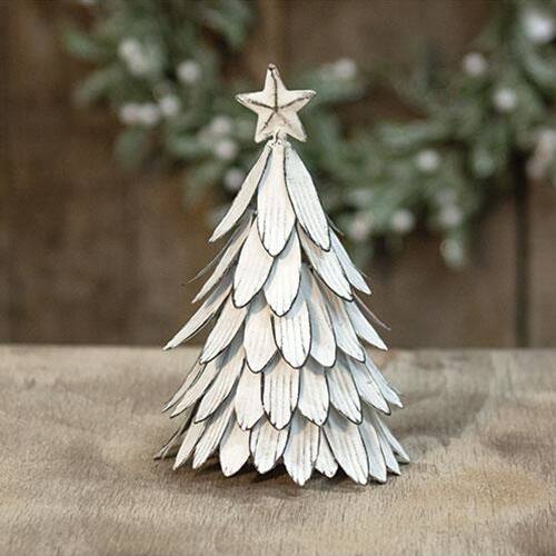 Front. BreeBe - *Metal Whitewashed Christmas Tree 8.5" - White.