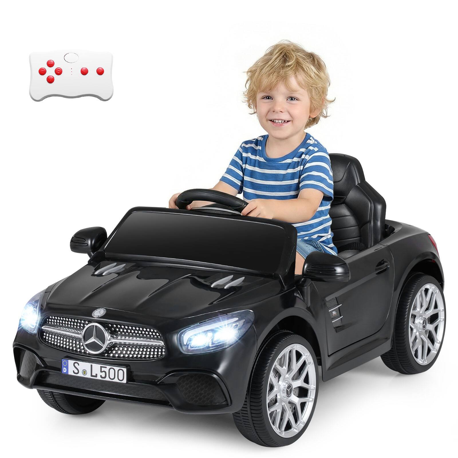 Alt View 9. Costway - Costway Licensed Mercedes-Benz SL R231 Kids Ride on Car 12V Electric Vehicle with Music - Black.