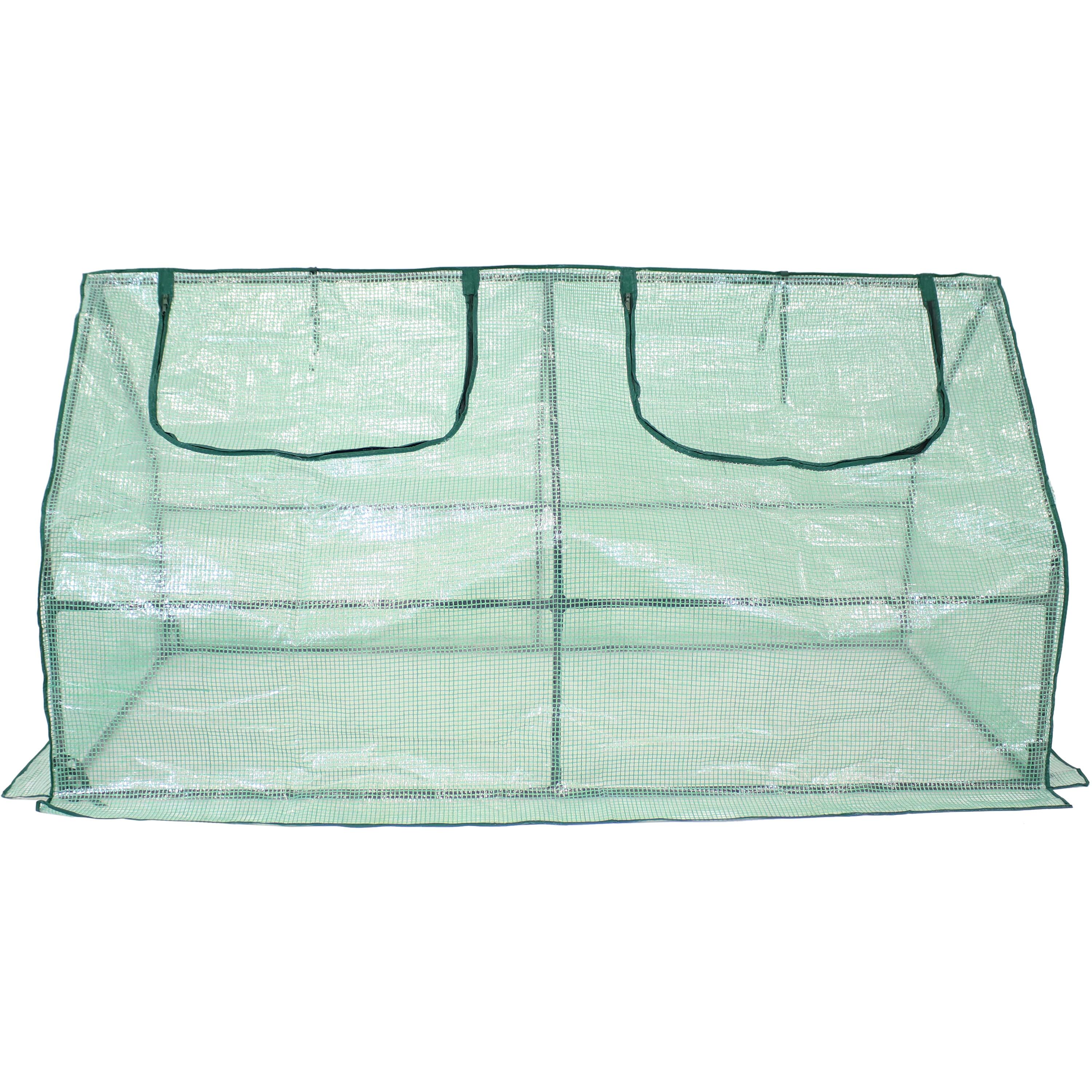 Alt View 10. Sunnydaze - Iron PVC Cover Mini Cloche Greenhouse with Zipper - Green.