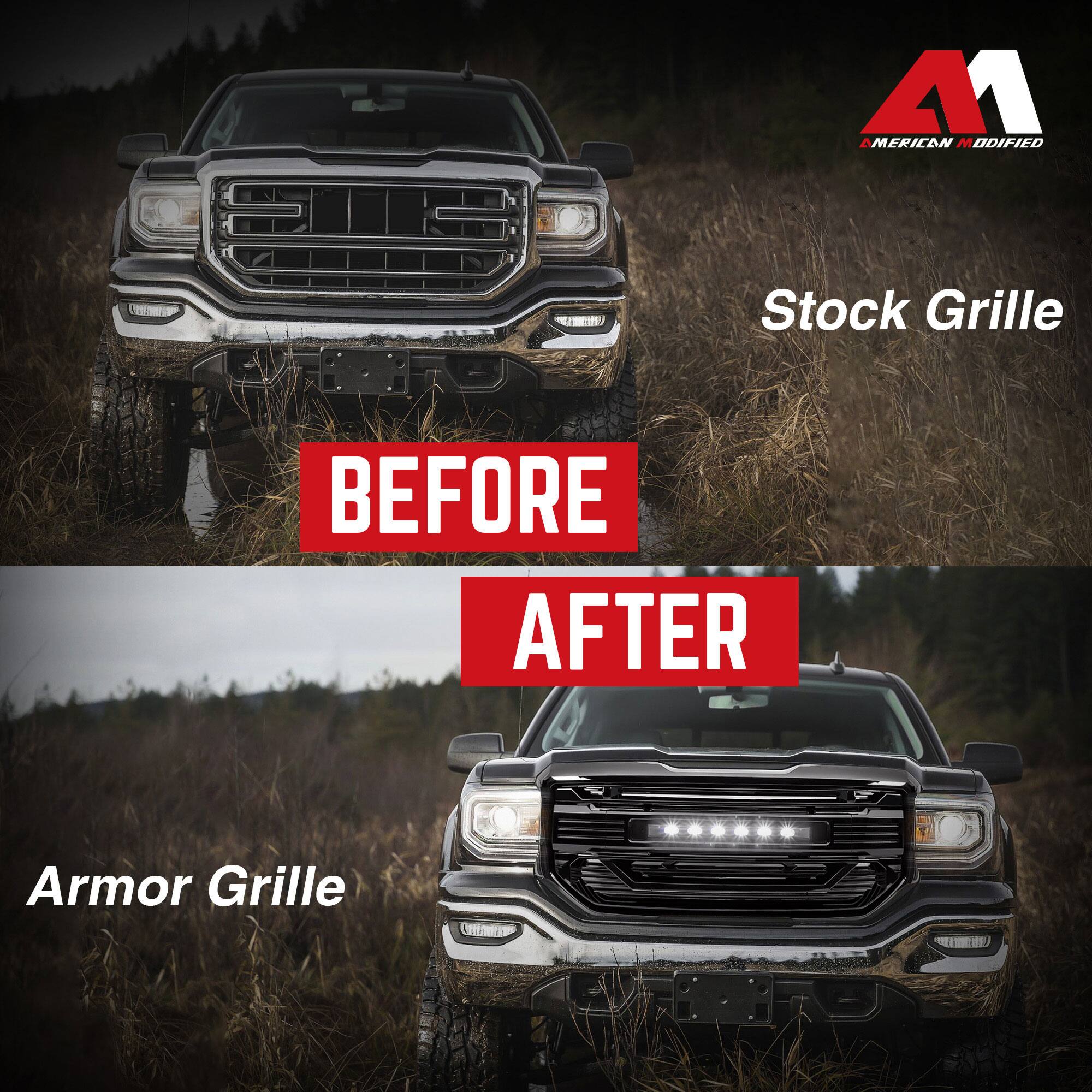 **Before**

Stock Grille

**After**

Armor Grille

American Modified