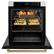 Angle. ZLINE - ZLINE 30 in. Autograph Wall Oven w/ Air Fry in Satin Steel w/ White Gold Accents - Satin Stainless Steel.