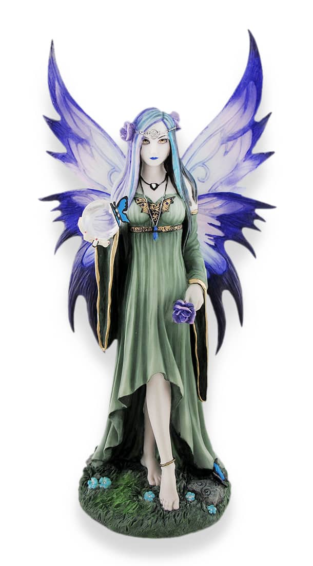 Veronese Design - Anne Stokes `Mystic Aura` Fantasy Fairy Statue - Blue