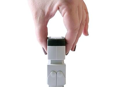 Alt View 1. Accu-Stamp - Accu-Stamp Entered Rectangle Pre-Inked Stamp, Blue and Red Ink, 1 5/8 x 1/2" (035544) - Blue/Red.