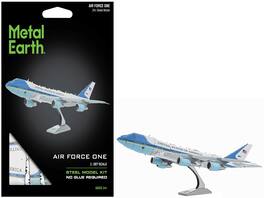 Metal Earth - Model Kit Boeing 747 Transport Aircraft Air Force One Presidential Plane United States Air Force Steel Model - White