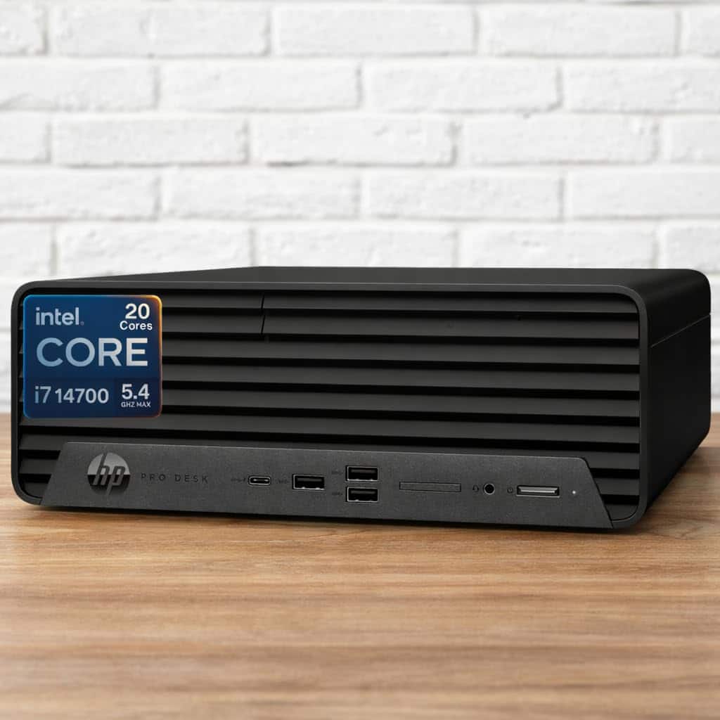 HP - ProDesk 400 G9 SFF Business Desktop, Intel i7-14700, 64GB DDR5 RAM, 1TB PCIe SSD + 1TB HDD, HDMI&DP, USB-C, Wi-Fi - Black