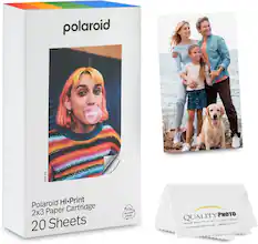 Polaroid Hi-Print 2x3 Paper Cartridge 20 Sheets
99% recycled plastic
QUALITY PHOTO
WHERE QUALITY IS THE ULTIMATE GOAL
www.Qualityphoto.com
1886.212.1119
