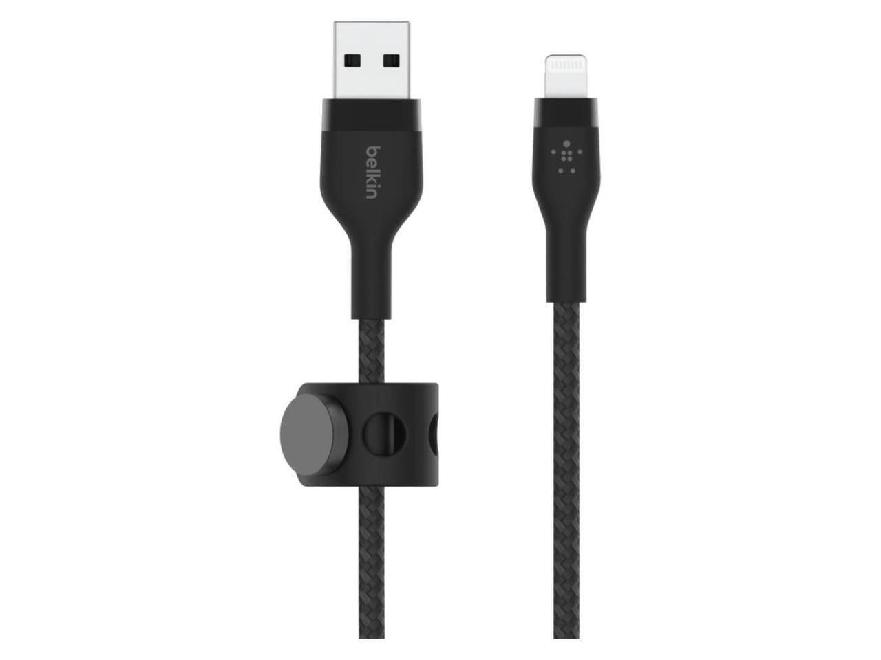 Alt View 2. Belkin - BELKIN CAA010BT1MBK Black BOOST CHARGE PRO Flex USB-A Cable with Lightning Connector - 3.28 ft..