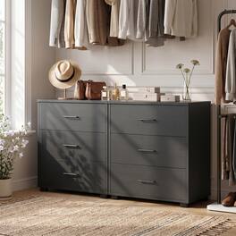Aheaplus - 2-Piece Stackable Walk-in Closet Drawer System - Large Capacity Storage Organizer for Bedroom, Livingroom - Black