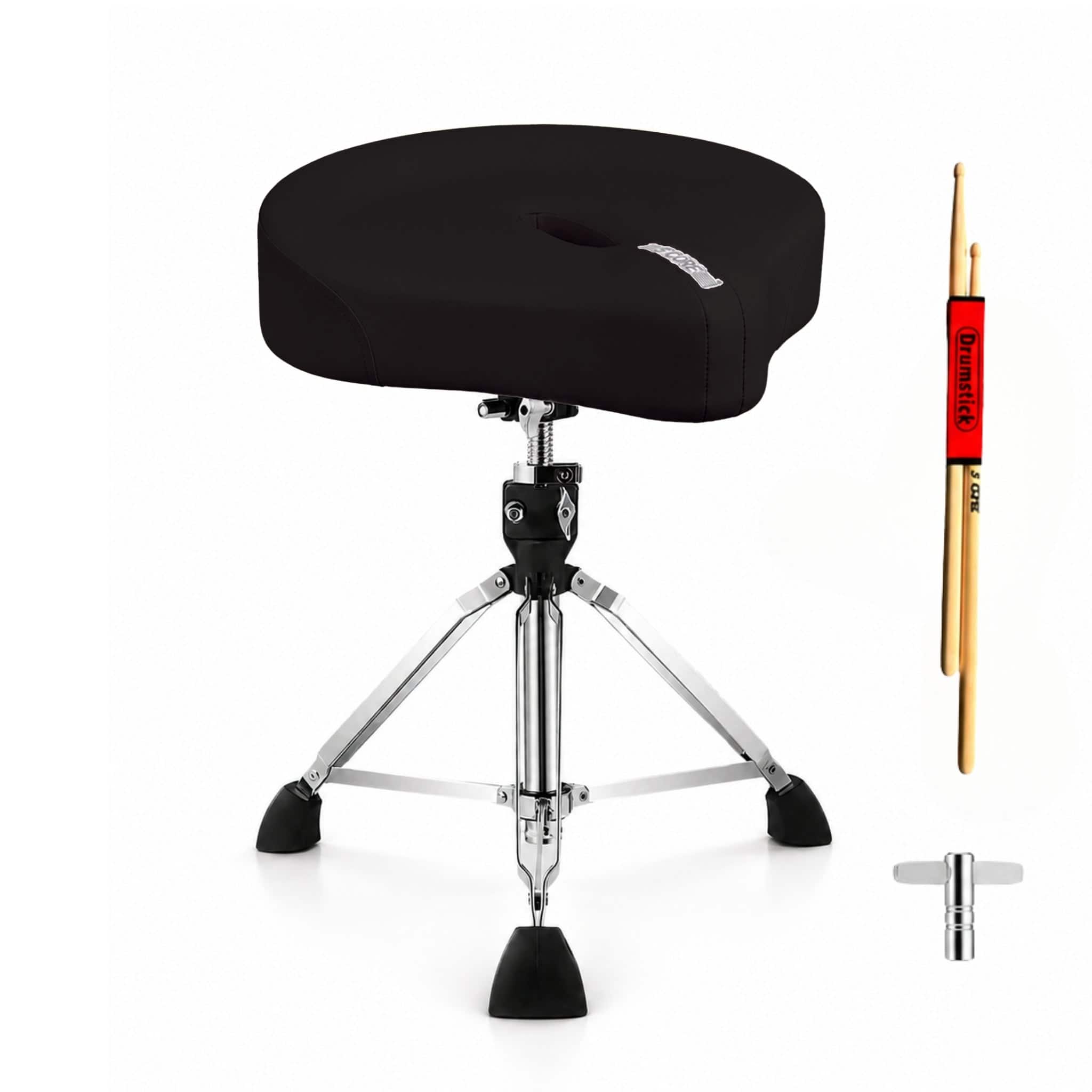 "5 CORE - Drum Throne w 4.5"" Padded Stool Adjustable Drummer Chair - Black" price history on PriceWatchPro