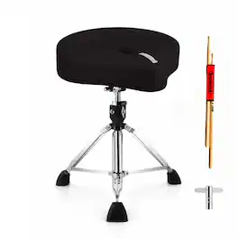 5 CORE - Drum Throne w 4.5" Padded Stool Adjustable Drummer Chair - Black
