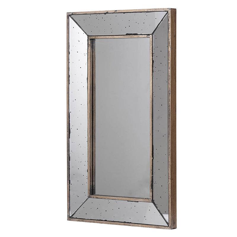 Angle. BreeBe - 16.5x24' Traditional Rectangle Wall Mirror or Decorative Tray - Silver.
