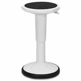 Pefilos - Adjustable Active Learning Stool Sitting Home Office Wobble Chair with Cushion Seat- Home Office Computer Desk - White