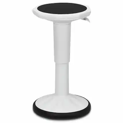 Front. Pefilos - Adjustable Active Learning Stool Sitting Home Office Wobble Chair with Cushion Seat-White, Home Office Computer Desk - White.