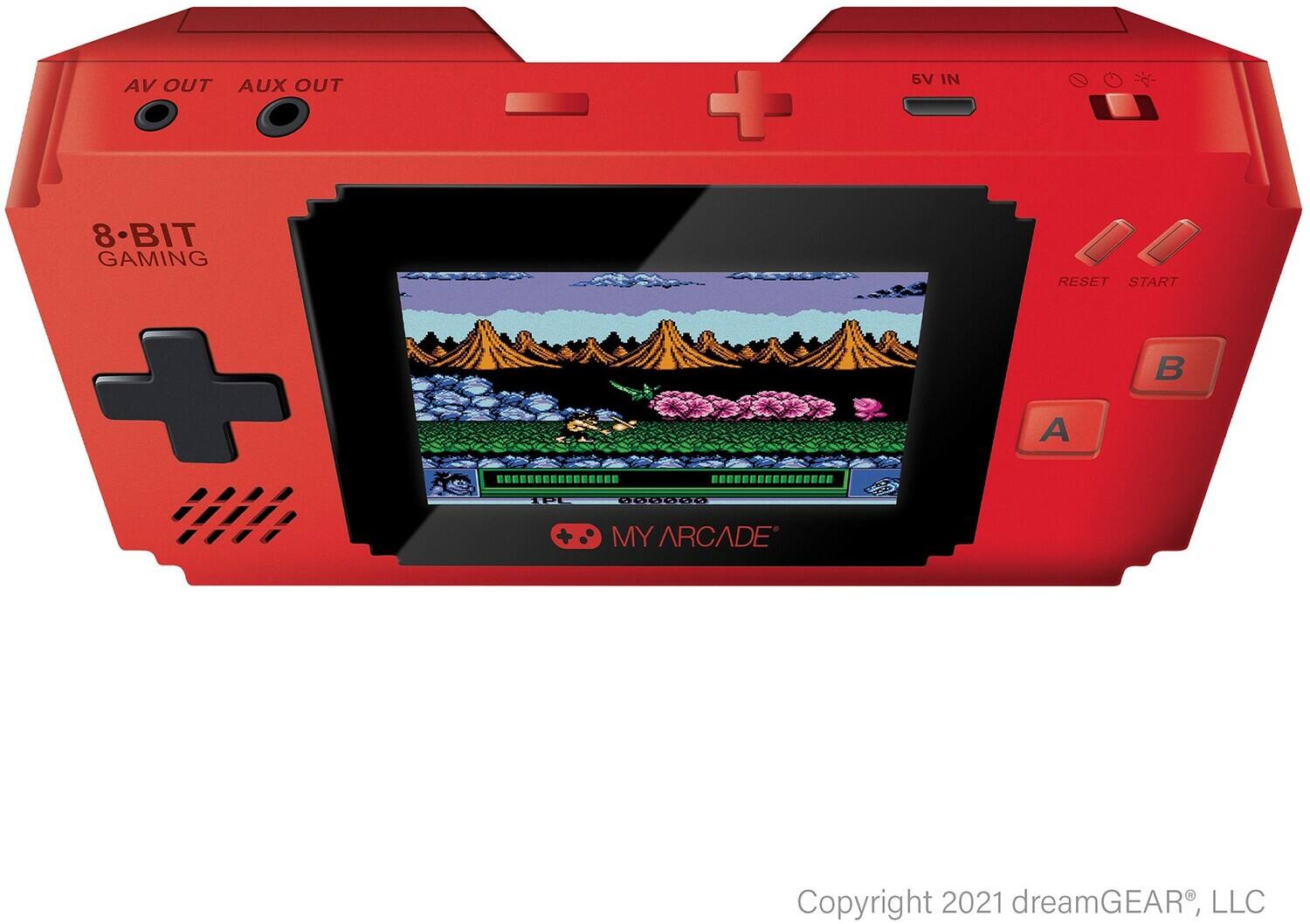 AV OUT AUX OUT  
8-BIT GAMING  
5V IN  
RESET START B A  
MY ARCADE  
Copyright 2021 dreamGEAR®, LLC