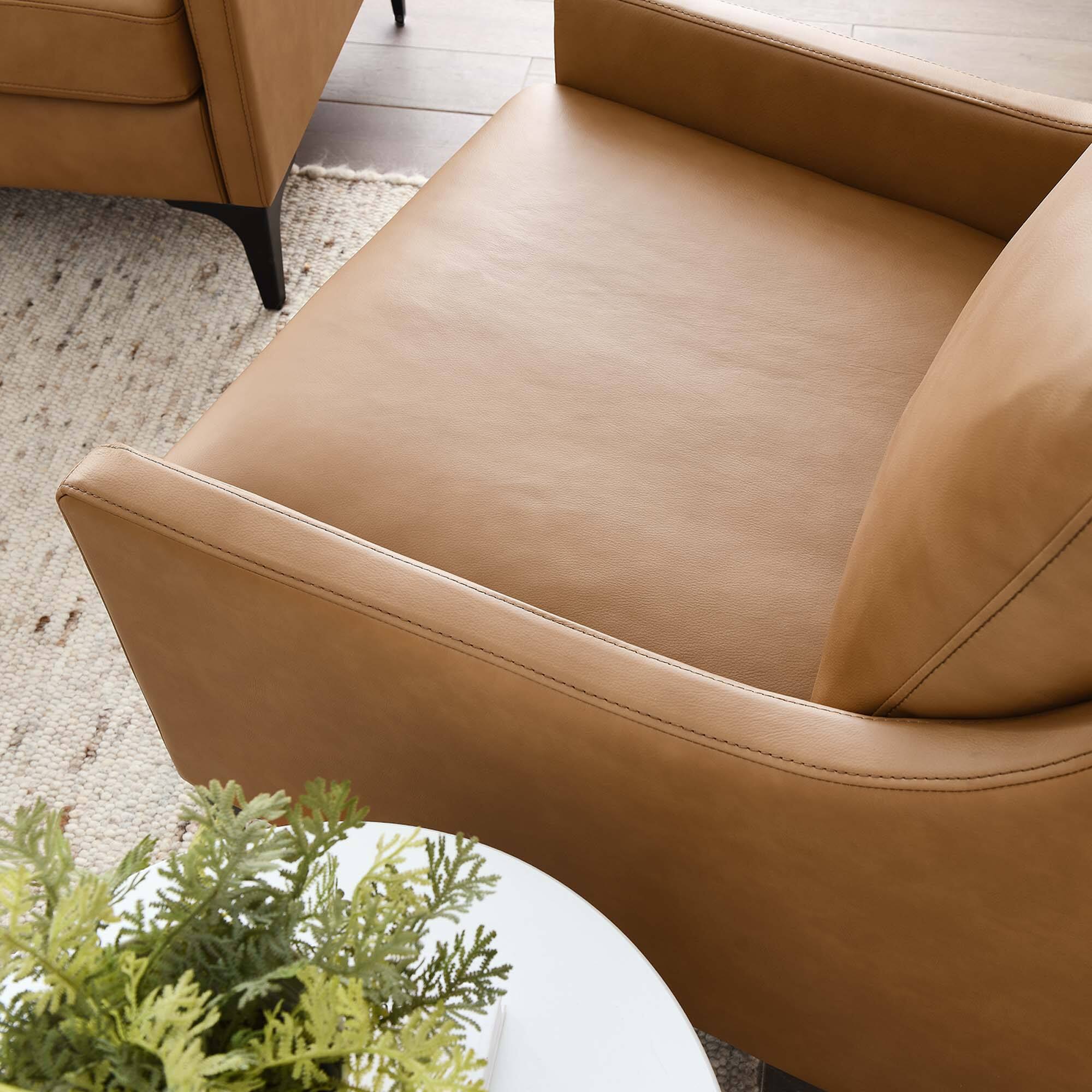 Alt View 4. Modway - Corland Leather Armchair by Modway - Brown.