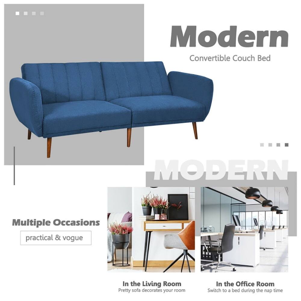 Modern Convertible Couch Bed  
MODERN  
Multiple Occasions  
practical & vogue  

In the Living Room  
Pretty sofa decorates your room  

In the Office Room  
Switch to a bed during the nap time
