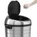 Left. iTouchless - 18-Gal. Touchless Round Trash Can - Stainless Steel.