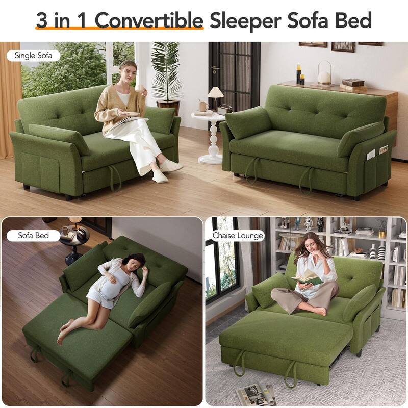 3 in 1 Convertible Sleeper Sofa Bed

- Single Sofa
- Sofa Bed
- Chaise Lounge