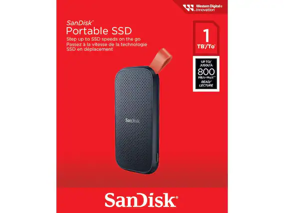 Western Digital Innovation
SanDisk Portable SSD
Step up to SSD speeds on the go
Passez à la vitesse de la technologie SSD en déplacement
1 TB/To
UP TO/JUSQU' 800 MB/s-Mo/s* READ/LECTURE
SanDisk