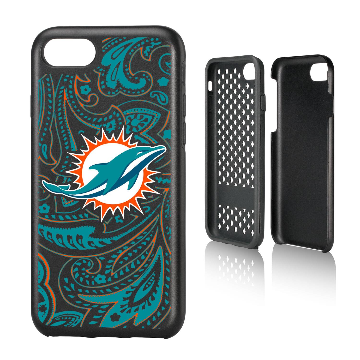 Alt View 3. Keyscaper - Miami Dolphins iPhone Rugged Paisley Design Case - 15 - Multicolor.