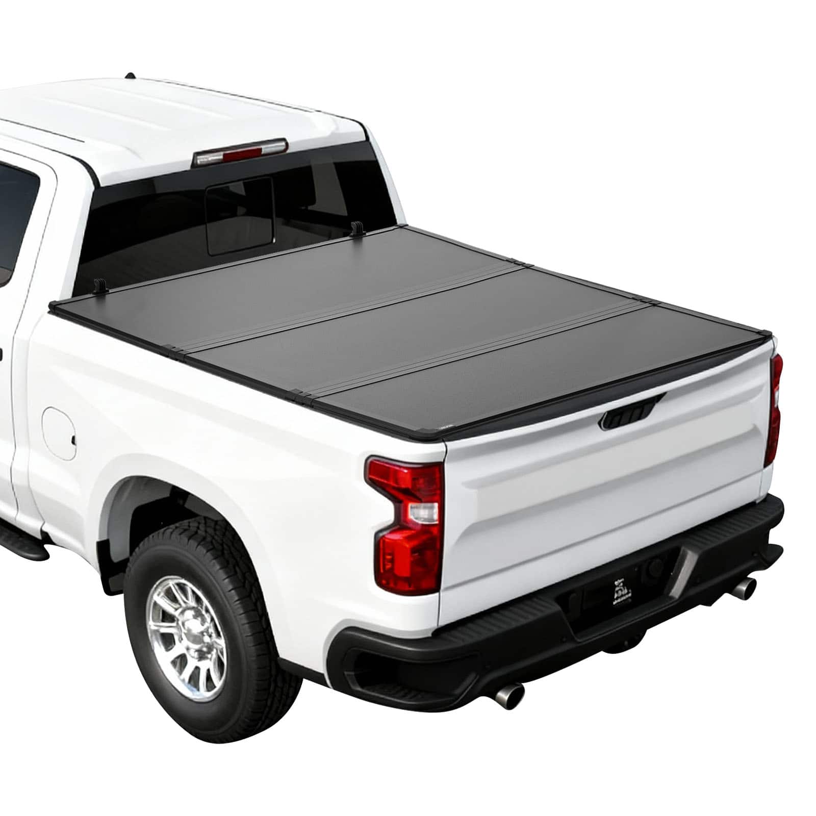 VEVOR - Hard Tri-Fold Truck Bed Tonneau Cover, Compatible with 2007-2025 Chevy Silverado/GMC Sierra 1500 5.8 ft Short Box - Black