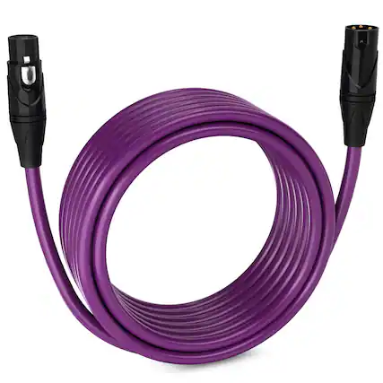 Front. Lyxpro - 25 ft Balanced XLR Cable, Male to Female, 3 Pin Microphone Cable - Purple.
