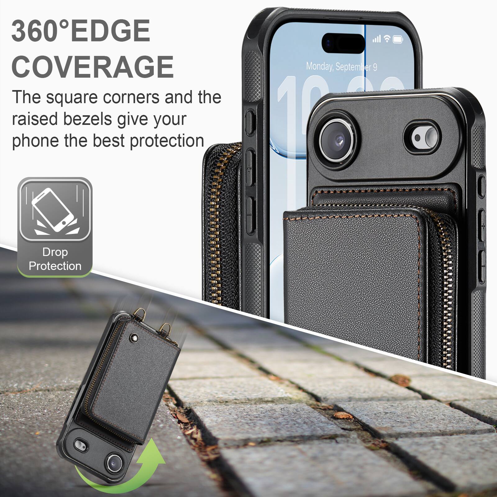 360° EDGE COVERAGE

The square corners and the raised bezels give your phone the best protection

Monday, September 9

Drop Protection