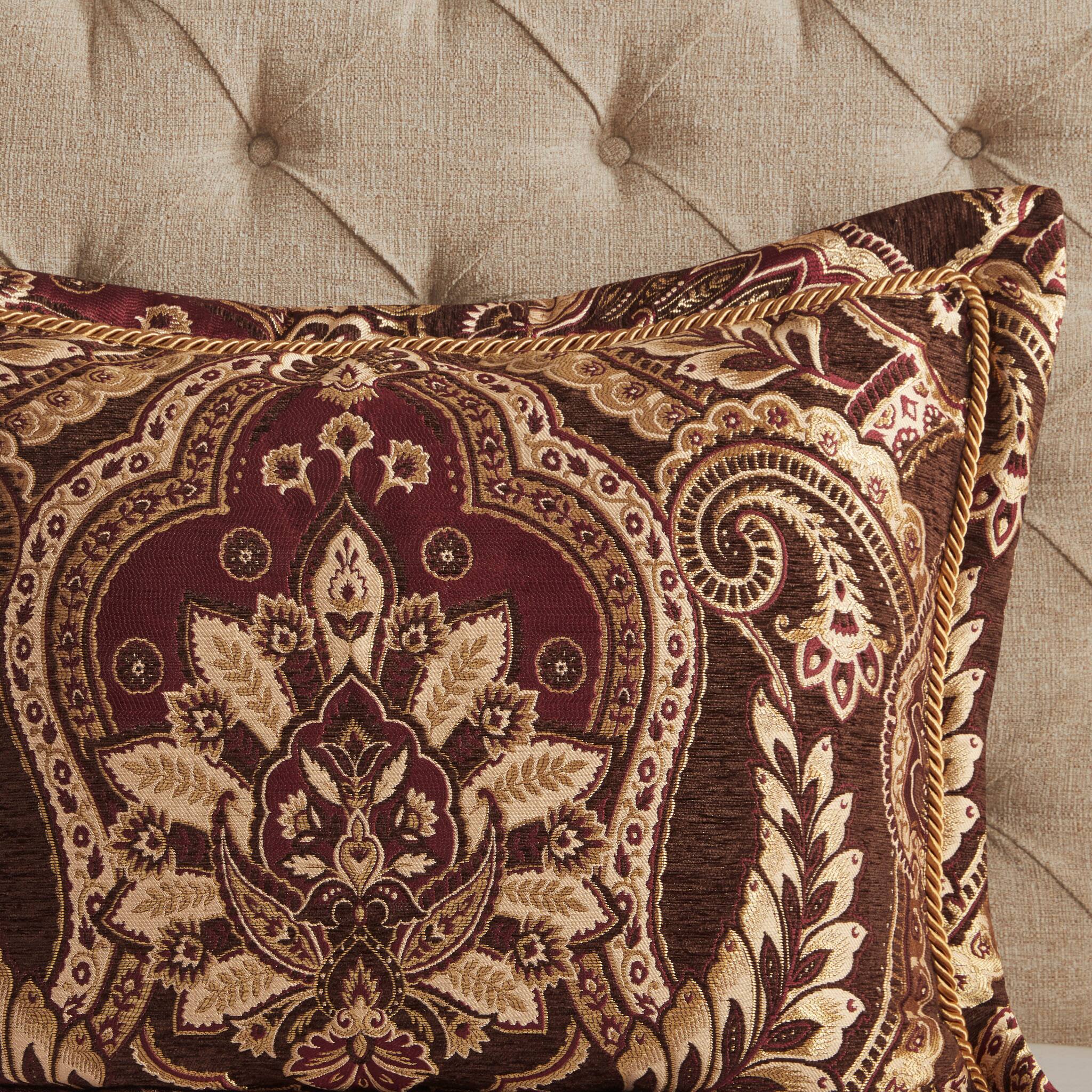Alt View 2. Gracie Mills - Gracie Mills Poole 4-Piece Vintage Chenille Jaquard Comforter Set - Burgundy.