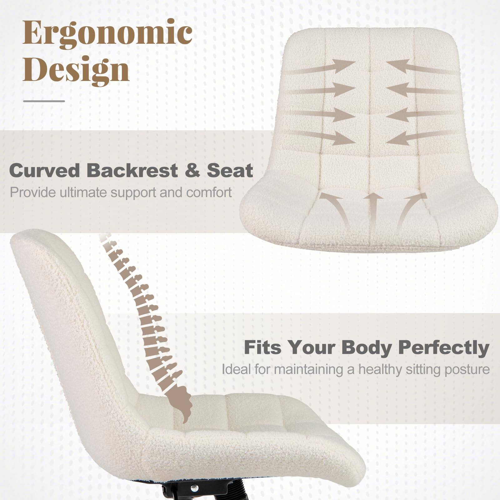 Ergonomic Design: Curved Backrest & Seat. Provide ultimate support and comfort. Fits Your Body Perfectly. Ideal for maintaining a healthy sitting posture.