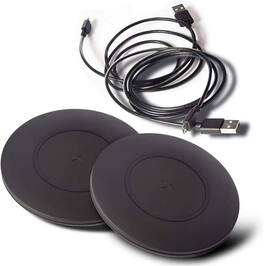 TYLT - Shield Wireless Charging Pad | Fastest Wireless Charger | Two-Pack Deal | Charges Through Most Cases - Color: Black - Black