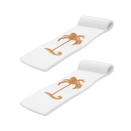 TRC Recreation - Recreation Sunsation 70" Foam Lounger Pool Float, Bronze Palm (2 Pack) - White