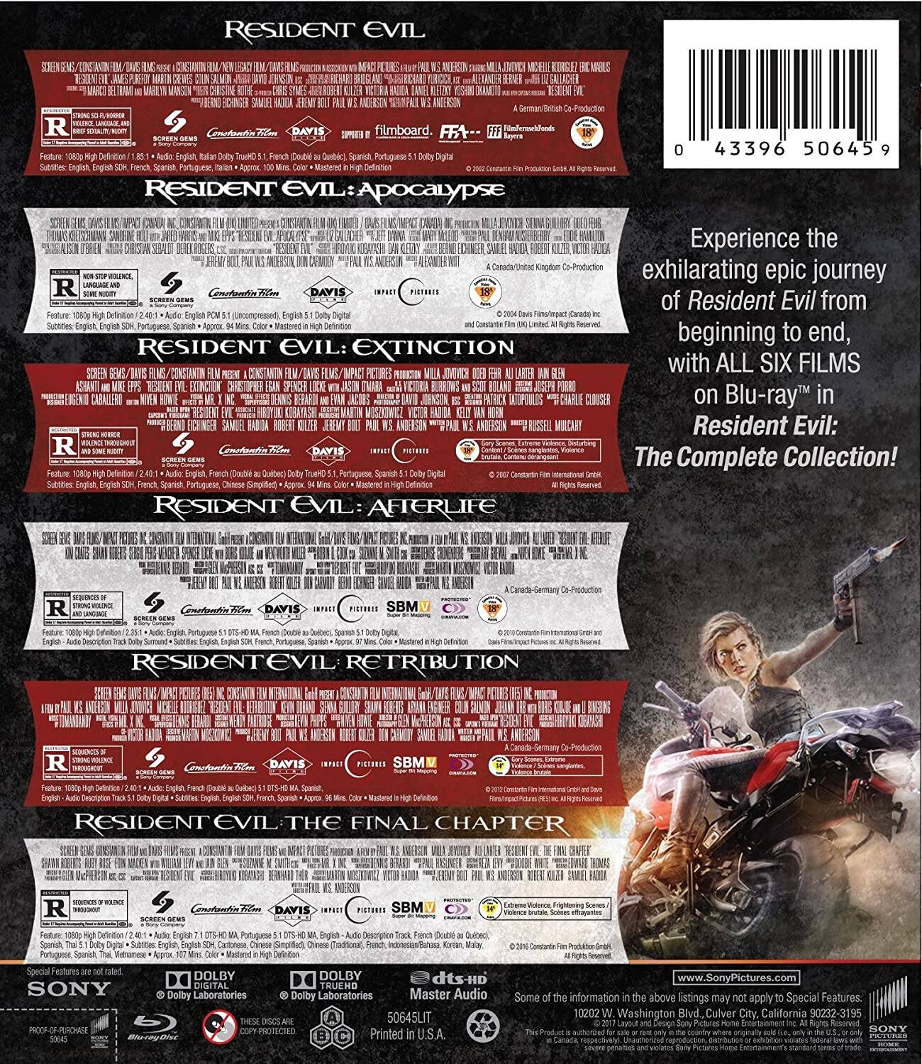 Alt View 1. Resident Evil: The Complete Collection   - BLU-RAY.